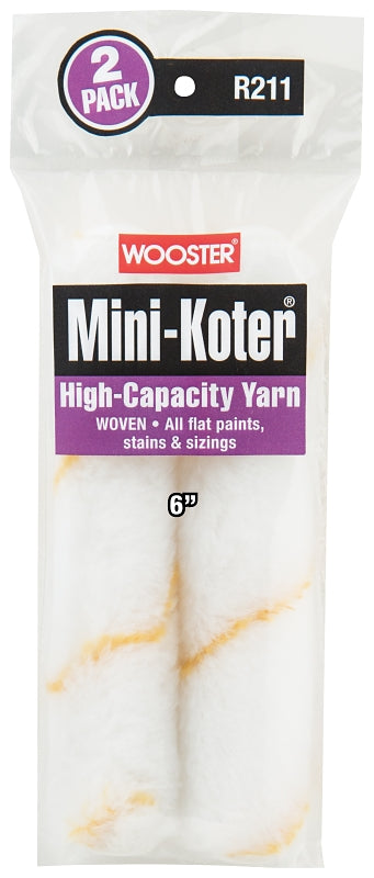 Wooster R211-6 High-Capacity Yarn Mini Roller Cover, 6 in L, Fabric Cover