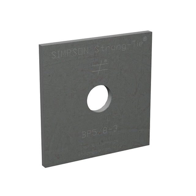 Simpson Strong-Tie BP 5/8-3 Bearing Plate, 3 ga Gauge, Steel, Pack of 50