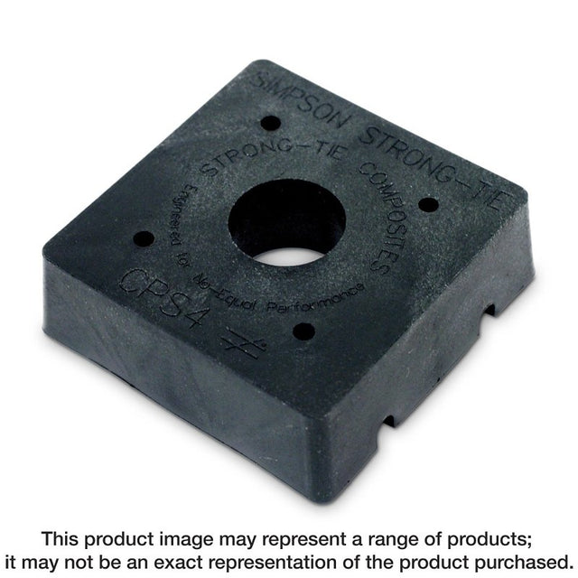 Simpson Strong-Tie CPS Series CPS4-R Standoff Post Base, 4 x 4 in Post, Composite Plastic, Black, Pack of 10