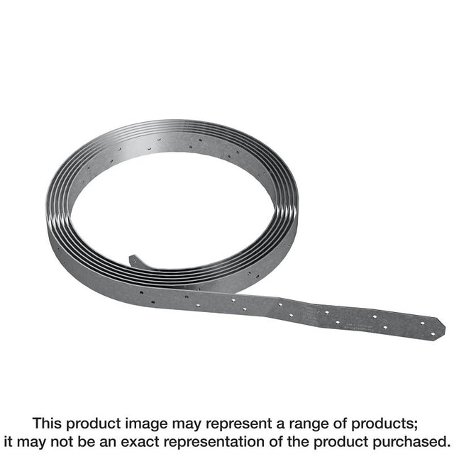 Simpson Strong-Tie CS CS22-R Coiled Strap, 25 ft L, 1-1/4 in W, Steel, Galvanized, Fastening Method: Nail, Pack of 4