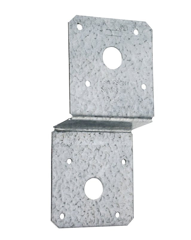 Simpson Strong-Tie DJT Series DJT14Z Deck Joist Tie, 3 in W, Steel, ZMAX, Fastening Method: Bolt, Nail, Pack of 25