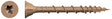 Simpson Strong-Tie Deck-Drive DSVT DSVT158R1LB Deck Screw, #8 Thread, 1-5/8 in L, Variable Thread, Ribbed Flat Head, Tan