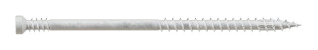 Simpson Strong-Tie FT07300R100W Screw, #7 Thread, 3 in L, Serrated Thread, Trim Head, 6-Lobe Drive, Saw Tooth Point