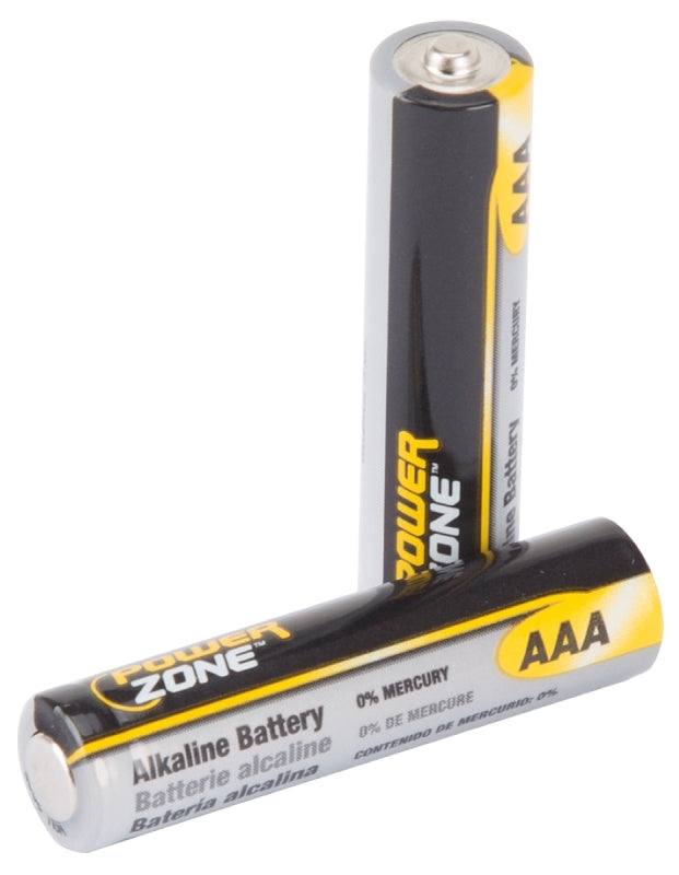 PowerZone LR03-16P Battery, 1.5 V Battery, AAA Battery, Zinc, Manganese Dioxide, and Potassium Hydroxide