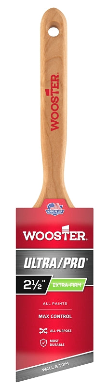 Wooster 4153-2 1/2 Paint Brush, 2-1/2 in W, 2-15/16 in L Bristle, Nylon Bristle, Sash Handle