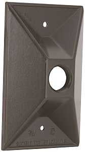 Hubbell 5186-7 Cluster Cover, 4-19/32 in L, 2-27/32 in W, Rectangular, Zinc, Bronze, Powder-Coated