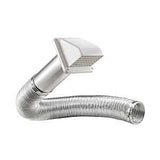 Lambro 1375W-R Wall Hood Vent Kit, Plastic, White, Includes: (2) 4 in Metal Worm Gear Clamps