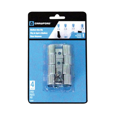 Crawford 13201 Medium Grip Clip, Steel, Silver, Textured, For: 3/4 to 1-1/8 in Hand Tools and Long Handled Tools