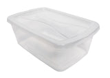 Rubbermaid RMCC060005 Stackable Storage Tote, Plastic, Clear, 13-3/8 in L, 8-3/8 in W, 4-3/4 in H