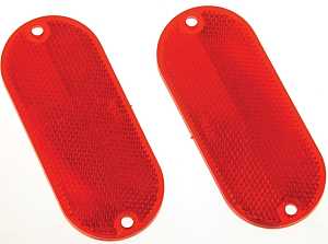 Hy-Ko CORB-7R Carded Reflector, Press-On Mounting, Red Reflector, 9.63 in L Post