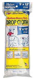 Warp's U-912-48 Drop Cloth, 12 ft L, 9 ft W, Plastic, Clear