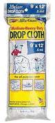 Warp's U-912-48 Drop Cloth, 12 ft L, 9 ft W, Plastic, Clear