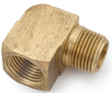 Anderson Metals 756116-04 Street Pipe Elbow, 1/4 in, FIP x MIP, 90 deg Angle, Brass, Rough, 1000 psi Pressure
