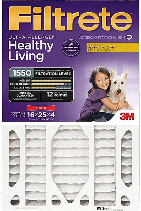 Filtrete NDP01-4S-4 Air Filter, 25 in L, 16 in W, 12 MERV, 1550 MPR, 4/PK, Pack of 4