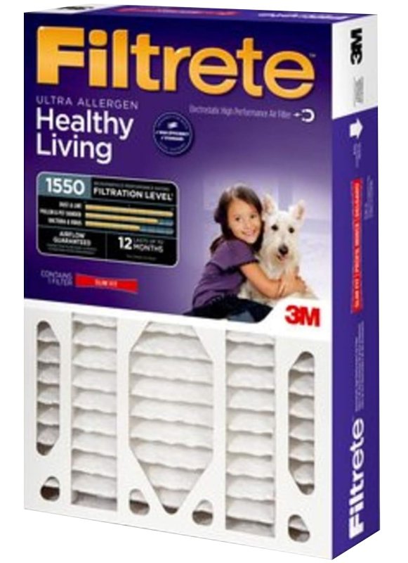 Filtrete NDP01-5IN-2 Air Filter, Electrostatic, 5 in Thick, 25 in L, 16 in W, 12 MERV, 1550 MPR, 2/PK, Pack of 2