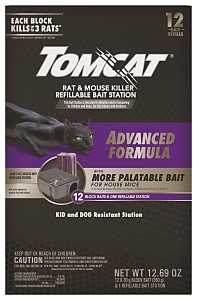 Tomcat 0372705 Rat and Mouse Killer Refillable Bait Station, 3 Rats Bait, Purple/Violet