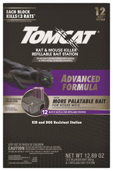 Tomcat 0372705 Rat and Mouse Killer Refillable Bait Station, 3 Rats Bait, Purple/Violet