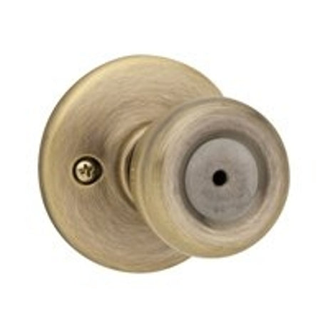 Kwikset 300T 5 CP RCL RCS Privacy Lockset, Antique Brass, Reversible Hand, For: Bedroom and Bathroom Doors