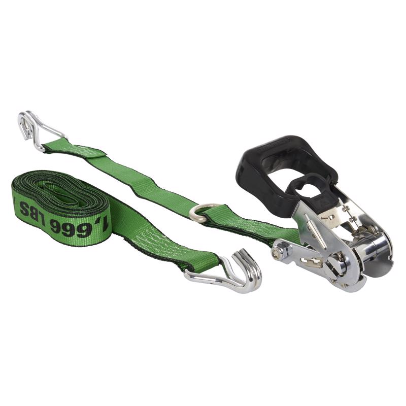 Keeper 1.5 in. W X 16 ft. L Green Ratchet Tie Down Strap 1666 lb 1 pk