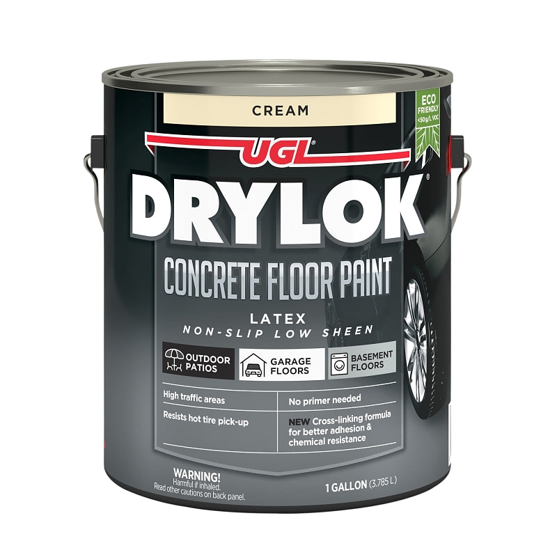 Drylok 89813 Concrete Floor Paint, Flat Sheen, Coffee Beige, 1 gal, 300 to 400 sq-ft Coverage Area, Pack of 2