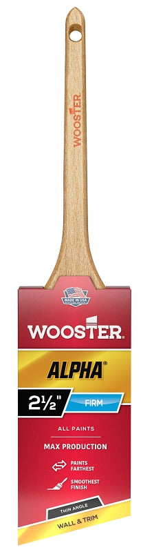 WOOSTER 4230-2 1/2 Paint Brush, 2-1/2 in W, 2-11/16 in L Bristle, Synthetic Bristle, Sash Handle