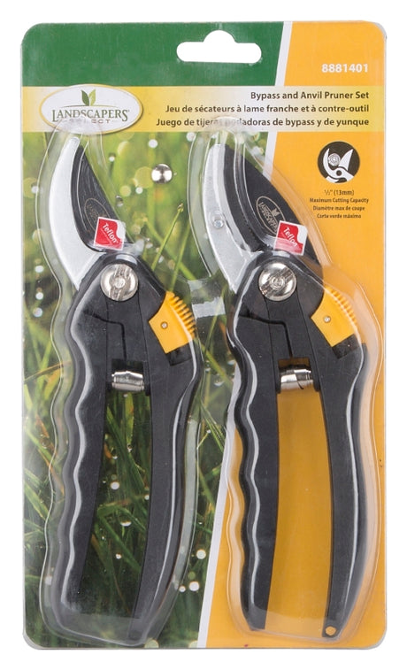 Landscapers Select GP1120 Pruning Shear Set, 1/2 in Cutting Capacity, Steel Blade, Plastic Handle