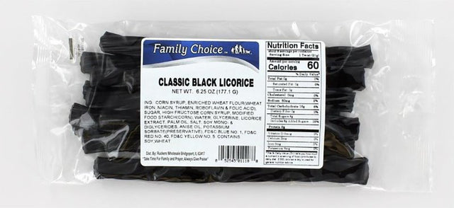 Family Choice 1118 Licorice, Classic Black Flavor, 7 oz, Pack of 12