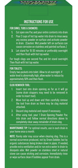 Green Gobbler GGDC3SEMR Drain Opening Pacs, Powder, Off-White, 8.25 oz Pack