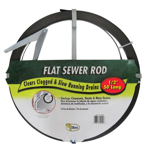 Cobra 50 ft. L Flat Steel Sewer Rod