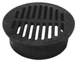 NDS 40 Drain Grate, 6 in Dia, 6-3/4 in L, 6-3/4 in W, Round, 1/4 in Grate Opening, HDPE, Black