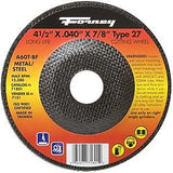 Forney 71801 Cut-Off Wheel, 4-1/2 in Dia, 0.04 in Thick, 7/8 in Arbor, 60 Grit, Medium, Aluminum Oxide Abrasive