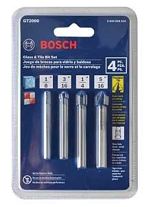 Bosch GT2000 Glass and Tile Bit Set, 4-Piece, Carbide