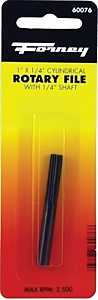 Forney 60076 Cylindrical Rotary File with Flat Top, 1/4 in Dia Cutting, 1/4 in Dia Shank, Steel