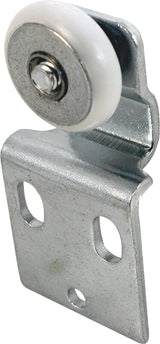 Prime-Line N 6516 Roller Assembly, 3/4 in Dia Roller, 1/4 in W Roller, Steel, Silver, 1-Roller, 60 lb, Side Mounting