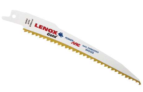 Lenox Gold 21060656GR Reciprocating Saw Blade, 3/4 in W, 6 in L, 6 TPI