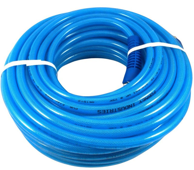 Forney 75444 Flex Air Hose, 3/8 in ID, 1/4 in OD, 50 ft L, MNPT, 210 psi Pressure, Polyurethane, Blue