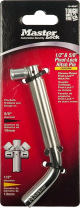 Master Lock 1414DAT Hitch Pin, 5/8 in Dia Pin, 2-1/2 in OAL, Hardened Steel, Nickel Chrome