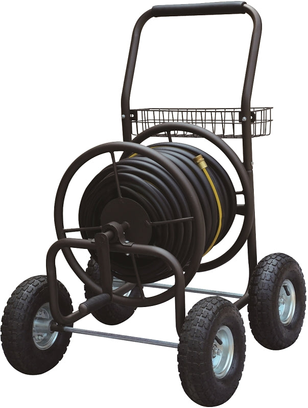 Landscapers Select TC4719A Hose Reel Cart, 250 ft L Hose, 250 ft Hose, Manual Crank Winding, Steel