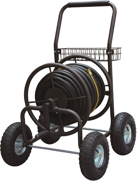 Landscapers Select TC4719A Hose Reel Cart, 250 ft L Hose, 250 ft Hose, Manual Crank Winding, Steel