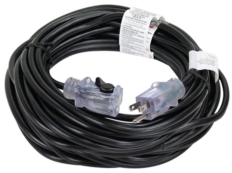 PowerZone ORECPL502633 Extension Cord, 16 AWG Cable, 80 ft L, 10 A, 125 V, Black