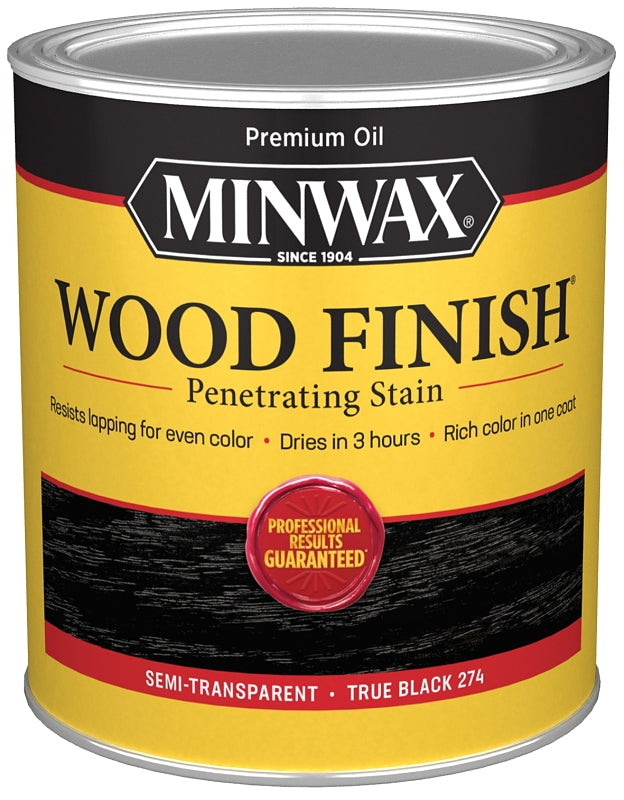 Minwax 700514444 Wood Stain, True Black, Liquid, 1 qt Can