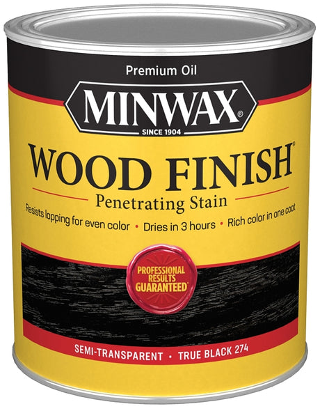 Minwax 700514444 Wood Stain, True Black, Liquid, 1 qt Can