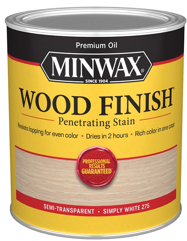 Minwax 700524444 Wood Stain, Oil Base, White, Liquid, 1 qt, Can