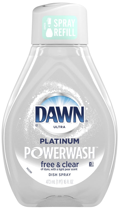 Dawn Powerwash 65739 Dish Soap Spray Refill, 16 oz, Liquid, Free and Clear Scent, Clear