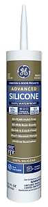 GE Advanced Silicone 2 2811093 Window & Door Sealant, White, 24 hr Curing, 10.1 fl-oz Cartridge, Pack of 12