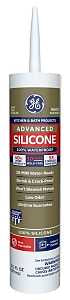 GE Advanced Silicone 2 2812565 Kitchen & Bath Sealant, White, 24 hr Curing, 10.1 fl-oz Cartridge, Pack of 12