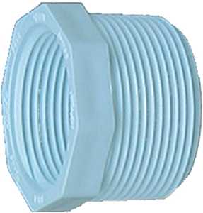 IPEX 435703 Pipe Reducing Bushing, 1-1/4 x 1/2 in, MPT x FPT, PVC, White, SCH 40 Schedule, 370 psi Pressure