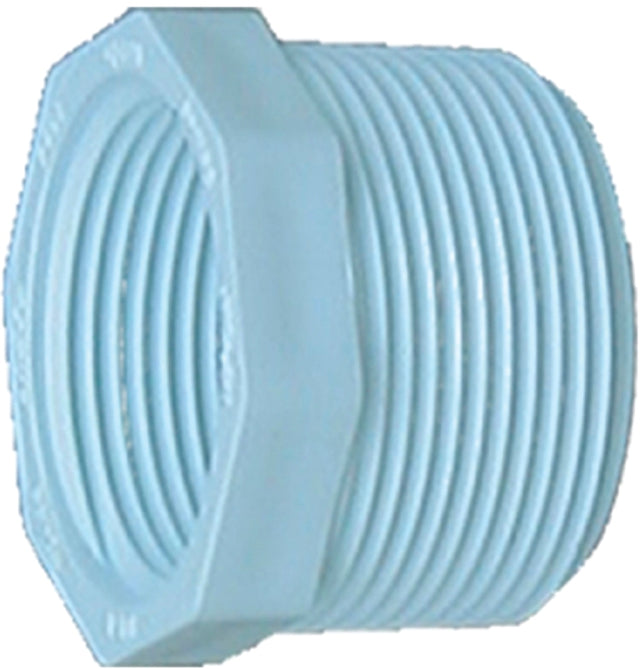 IPEX 435703 Pipe Reducing Bushing, 1-1/4 x 1/2 in, MPT x FPT, PVC, White, SCH 40 Schedule, 370 psi Pressure