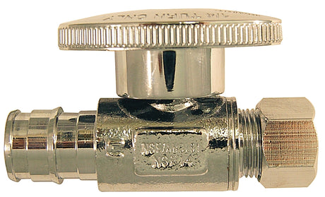 Apollo EPXVS1238C Straight Stop Valve, 1/2 x 3/8 in Connection, PEX x Compression, 200 psi Pressure, Brass Body