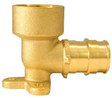 Apollo ExpansionPEX Series EPXDEE34 Drop Ear Pipe Elbow, 3/4 in, Barb x FNPT, 90 deg Angle, Brass, 200 psi Pressure